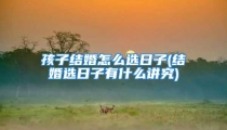 孩子结婚怎么选日子(结婚选日子有什么讲究)