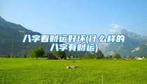 八字看财运好坏(什么样的八字有财运)