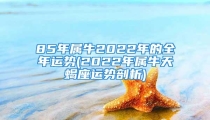 85年属牛2022年的全年运势(2022年属牛天蝎座运势剖析)