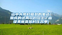 山亭大郭村算卦的电话(荣成的这两个村庄上了省级美丽宜居村庄名单)