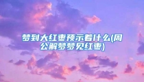 梦到大红枣预示着什么(周公解梦梦见红枣)
