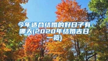 今年适合结婚的好日子有哪天(2020年结婚吉日一览)