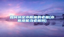 如何搞定水瓶座的老板(水瓶座能当老板吗)