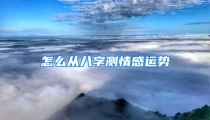 怎么从八字测情感运势
