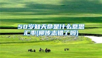 50岁知天命是什么意思汇率(柳传志错了吗)