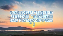 梅花易数卦以八除(复盘3月6日文章“试以梅花易数测下双色球之落子范围”)