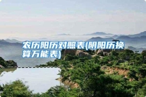 农历阳历对照表(阴阳历换算万能表)