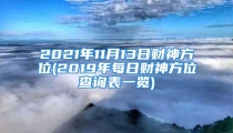 2021年11月13日财神方位(2019年每日财神方位查询表一览)