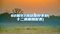 92猴93鸡结婚好不好(十二属相婚配表)