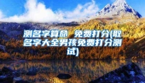 测名字算命 免费打分(取名字大全男孩免费打分测试)