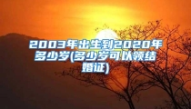 2003年出生到2020年多少岁(多少岁可以领结婚证)