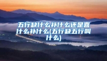 五行缺什么补什么还是喜什么补什么(五行缺五行叫什么)