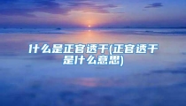 什么是正官透干(正官透干是什么意思)
