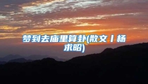 梦到去庙里算卦(散文丨杨求昭)