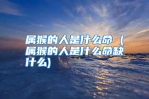 属猴的人是什么命 (属猴的人是什么命缺什么)