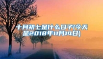 十月初七是什么日子(今天是2018年11月14日)