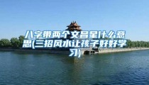 八字带两个文昌星什么意思(三招风水让孩子好好学习)