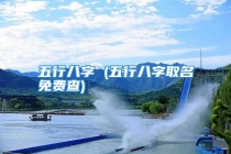 五行八字 (五行八字取名免费查)