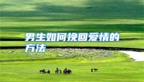 男生如何挽回爱情的方法
