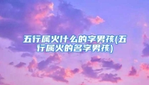 五行属火什么的字男孩(五行属火的名字男孩)