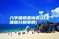 八字强弱查询表(日主强弱分别举例)