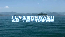 丁巳年出生的属蛇人是什么命 丁巳年年份时间表