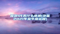 算卦1代表什么意思(灵筮2021年金牛座运程)