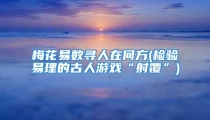 梅花易数寻人在何方(检验易理的古人游戏“射覆”)