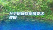 分手后挽回爱情要这样做