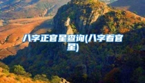 八字正官星查询(八字看官星)