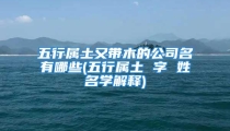 五行属土又带木的公司名有哪些(五行属土 字 姓名学解释)
