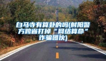 白马寺有算卦的吗(射阳警方跨省打掉“网络算命”诈骗团伙)