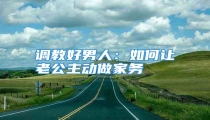 调教好男人:如何让老公主动做家务
