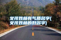 女孩姓杨有气质名字(女孩姓杨的好名字)