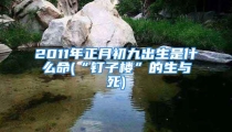 2011年正月初九出生是什么命(“钉子楼”的生与死)