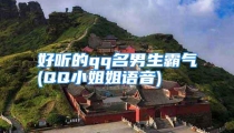 好听的qq名男生霸气(QQ小姐姐语音)