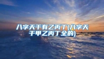 八字天干有乙丙丁(八字天干甲乙丙丁全的)