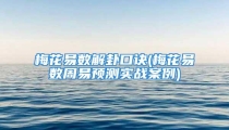 梅花易数解卦口诀(梅花易数周易预测实战案例)