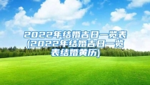 2022年结婚吉日一览表(2022年结婚吉日一览表结婚黄历)
