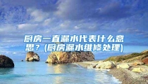 厨房一直漏水代表什么意思？(厨房漏水维修处理)