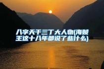 八字天干三丁大人物(海贼王这十八年都说了些什么)