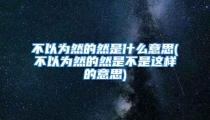不以为然的然是什么意思(不以为然的然是不是这样的意思)