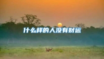 什么样的人没有财运