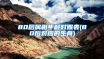 80后属相年龄对照表(80后对应的生肖)