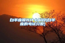 白羊座擅长什么科目(白羊座的考试分数)