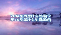 70年生肖是什么性格(今年70岁属什么生肖属相)