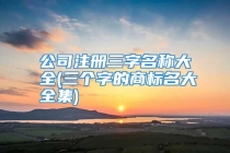 公司注册三字名称大全(三个字的商标名大全集)
