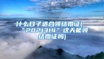 什么日子适合领结婚证(“2021314”这天能领结婚证吗)