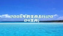 2006年的生肖五行(2004生肖)