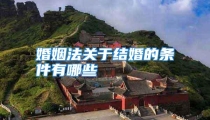 婚姻法关于结婚的条件有哪些